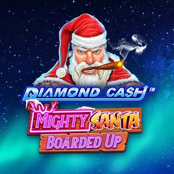 Diamond Cash Mighty Santa Boarded Up by Greentube, showcased at dynabetcasino.eu – game logo